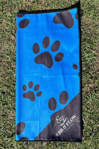 Pet Towel - Blue Paw Print