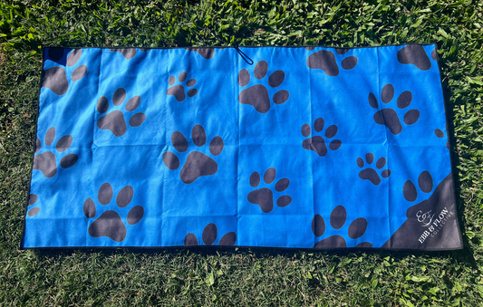 Pet Towel - Blue Paw Print